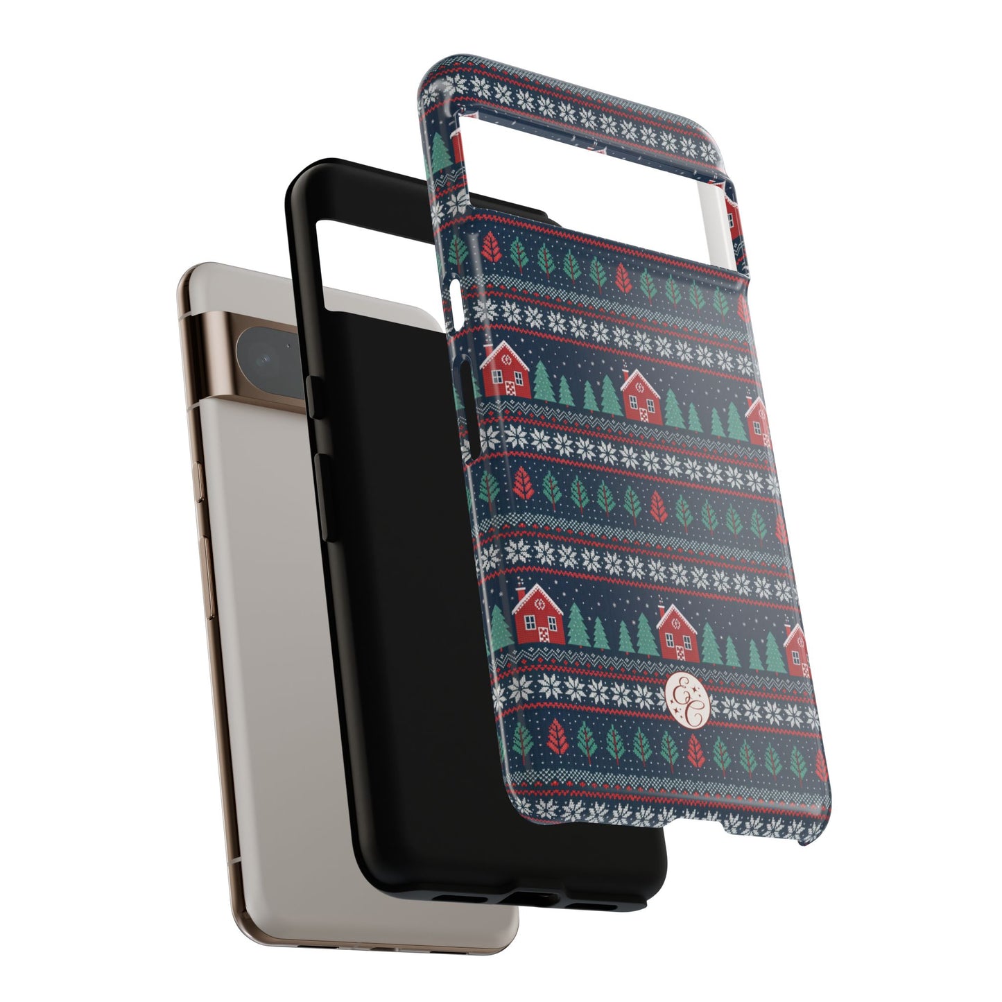 Winter Cottage Pattern Tough Phone Case