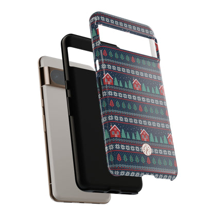 Winter Cottage Pattern Tough Phone Case