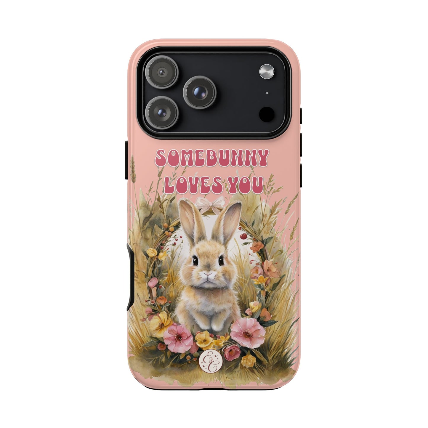 Somebunny Loves You Tough Phone Case - Peach