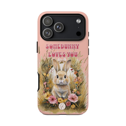 Somebunny Loves You Tough Phone Case - Peach