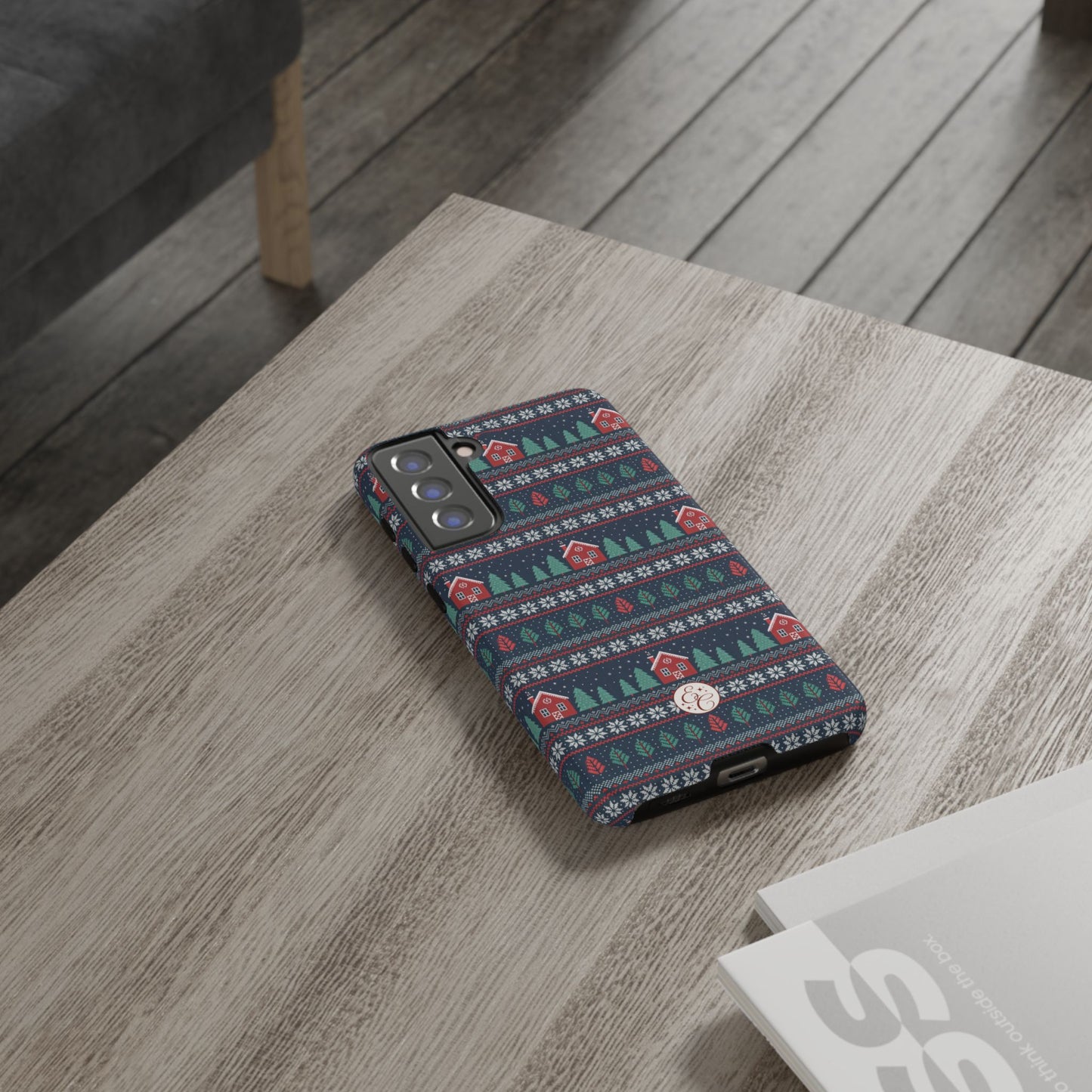 Winter Cottage Pattern Tough Phone Case