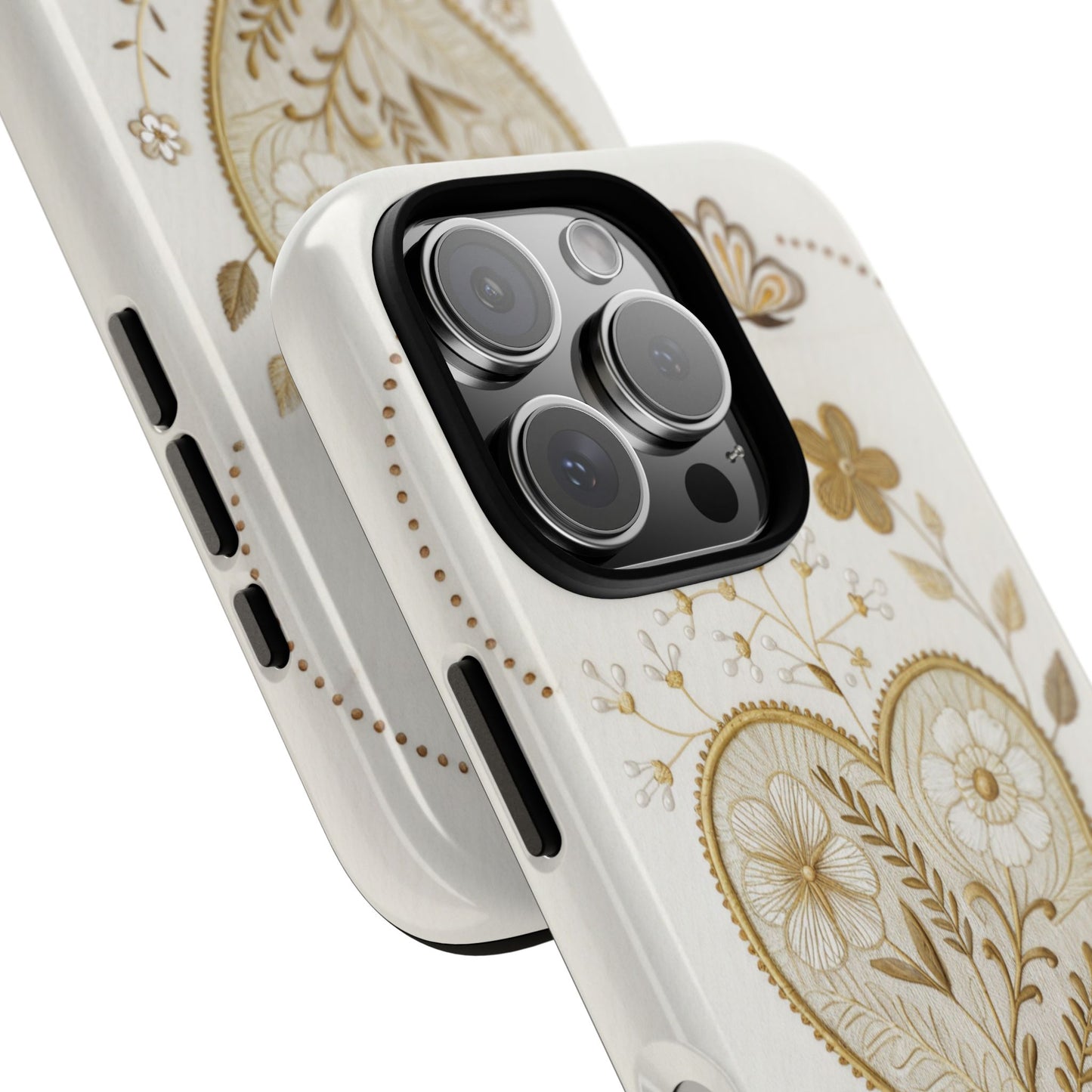 Floral Heart Design Tough Phone Case