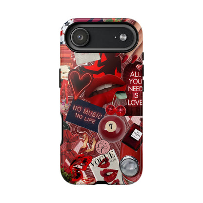 Red Aesthetic Collage Tough Phone Case
