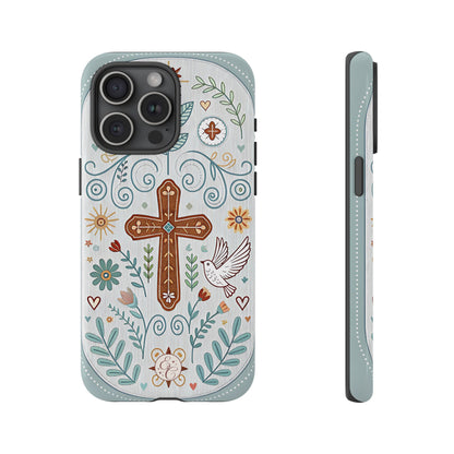 Christian Cross Floral Tough Phone Case