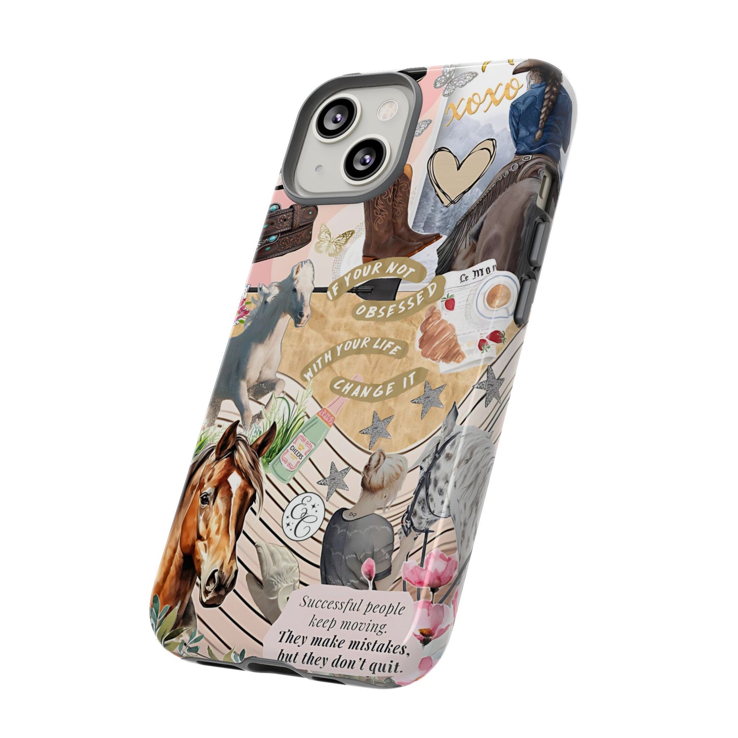 Equestrian Cowgirl Collage Tough Phone Case