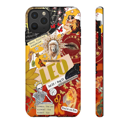 Leo Vintage Zodiac Collage Tough Phone Case