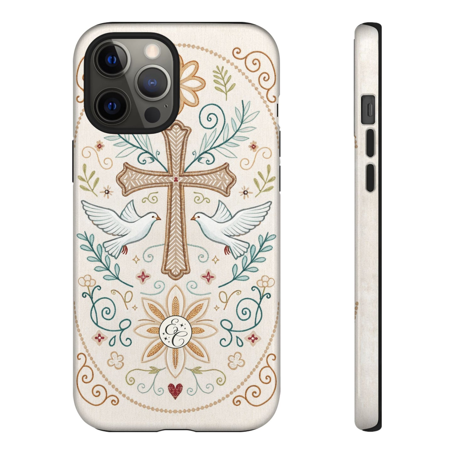 Christian Cross and Doves Tough Phone Case