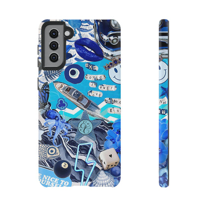 Eclectic Blue Collage Tough Phone Case