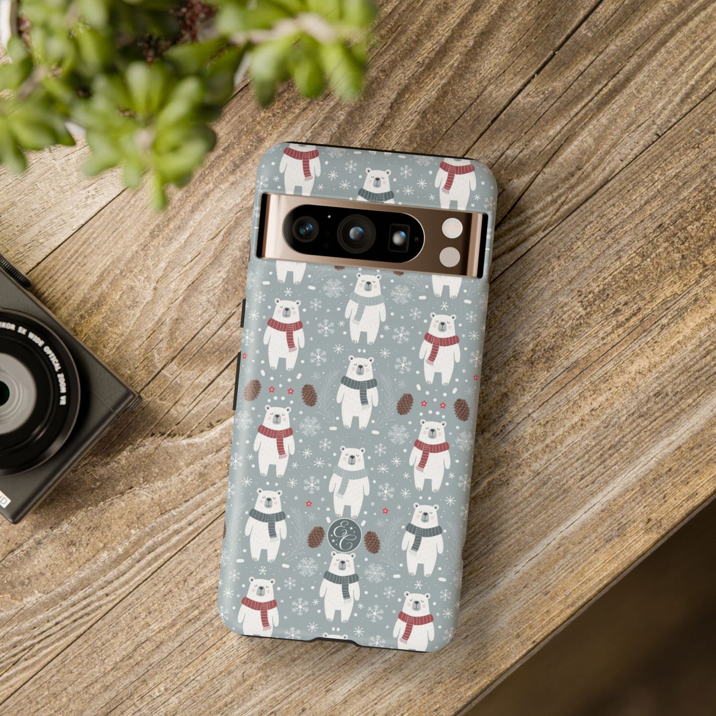 Cute Polar Bear Pattern Tough Phone Case