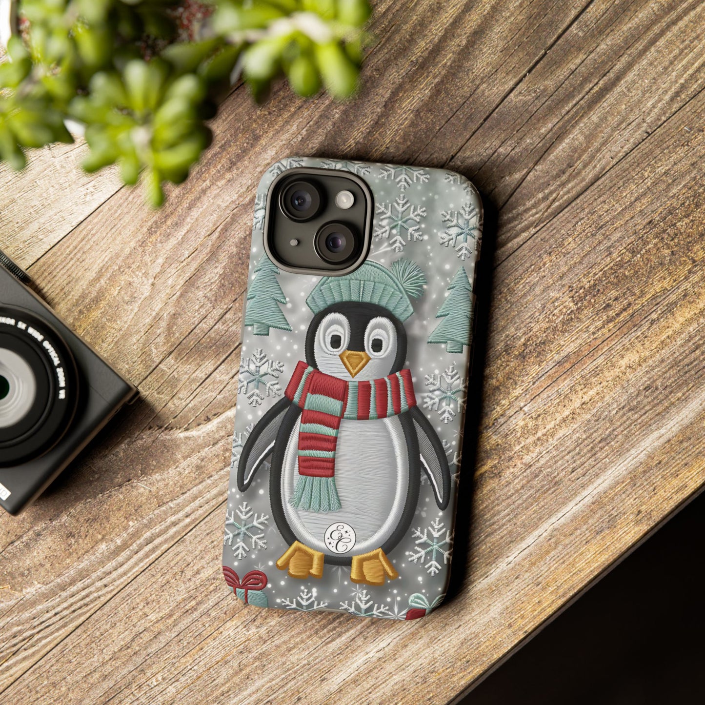 Cute Christmas Penguin Tough Phone Case