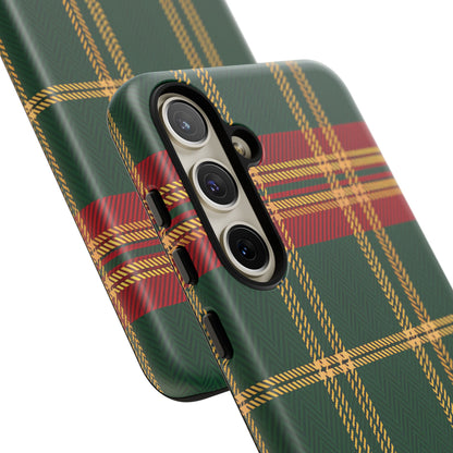 Green Red & Gold Plaid Tough Phone Case