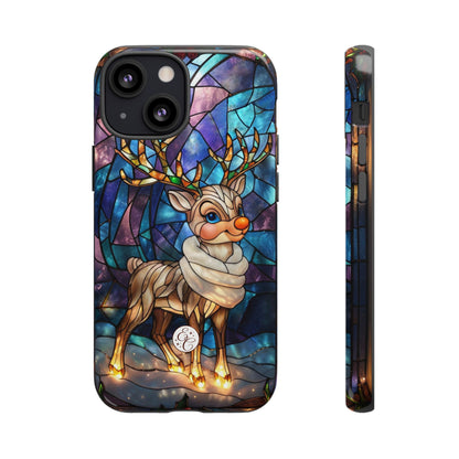 Cute Reindeer Stained Glass Tough Phone Case