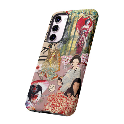 Japanese Geisha Collage Tough Phone Case