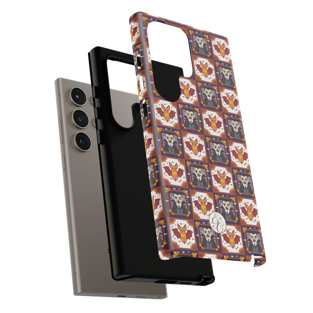 Dracula & Bat Pattern Halloween Phone Case