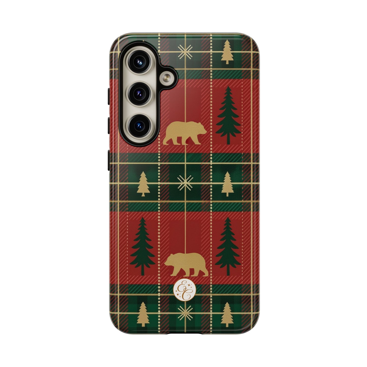 Christmas Bear Plaid Tough Phone Case