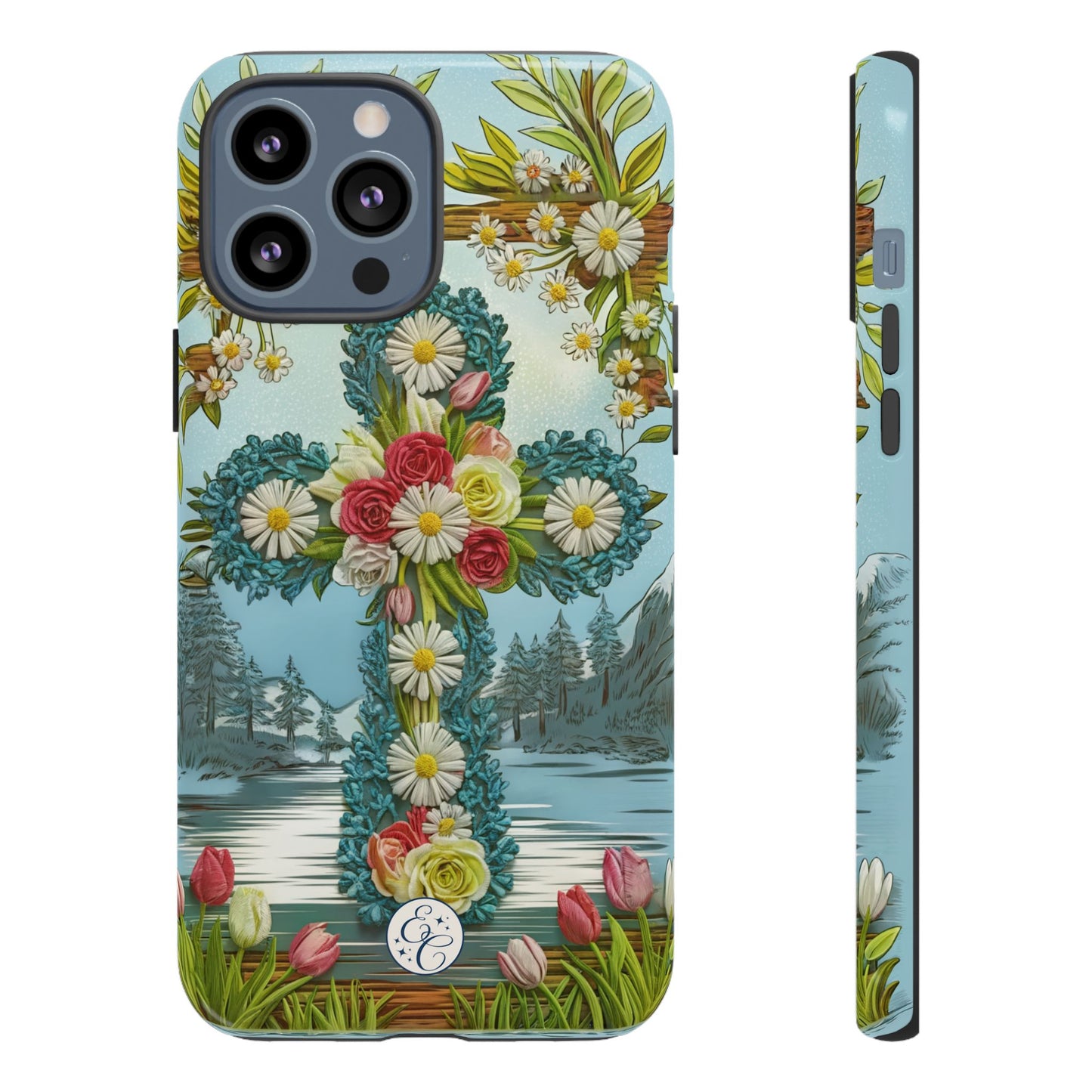 Floral Cross Tough Phone Case