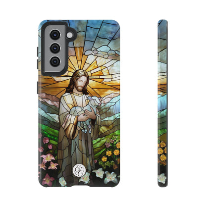 Jesus Holding a Lamb Stained Glass Tough Phone Case