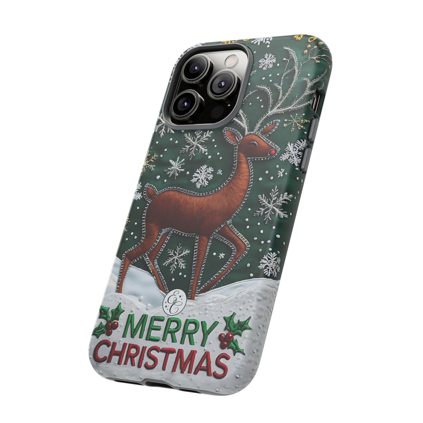 Merry Christmas Reindeer Tough Phone Case