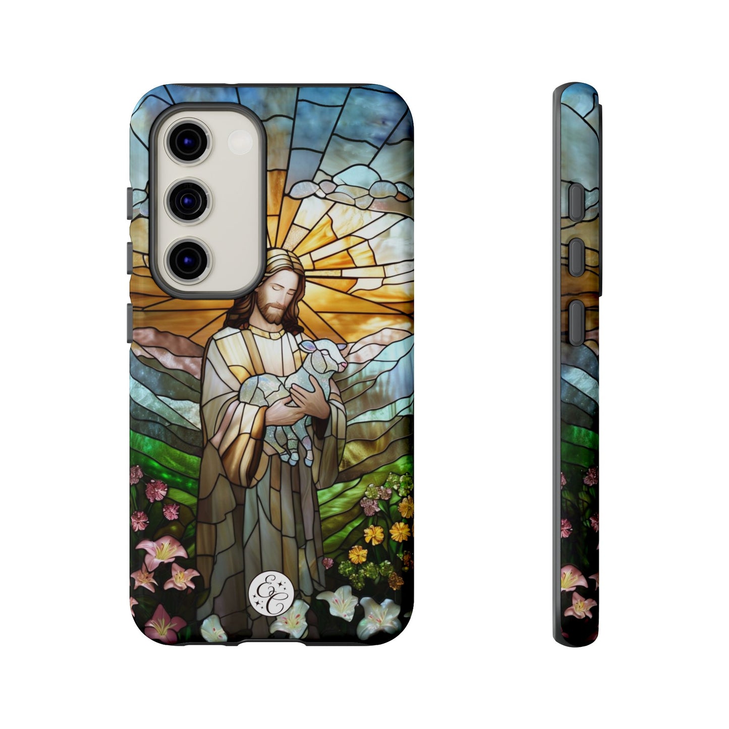 Jesus Holding a Lamb Stained Glass Tough Phone Case
