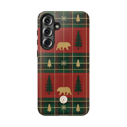 Christmas Bear Plaid Tough Phone Case