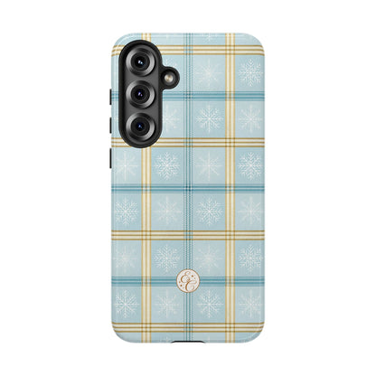 Blue Winter Plaid Tough Phone Case