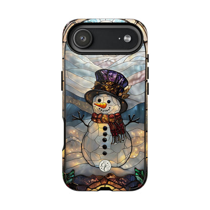 Snowman Stained Glass Tough Phone Case