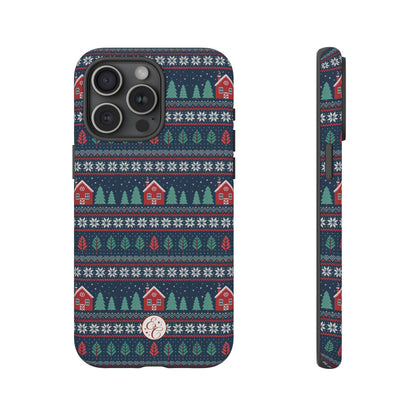Winter Cottage Pattern Tough Phone Case