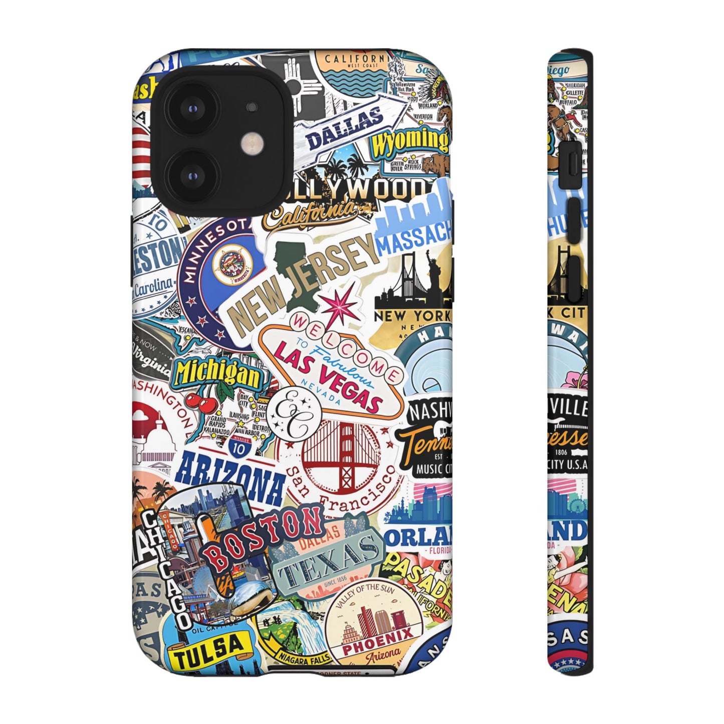 USA Travel Stickers Tough Phone Case