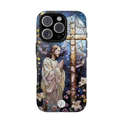 Jesus Praying Stained Glass Tough Phone Case