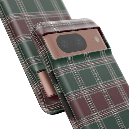 Green & Burgundy Plaid Tough Phone Case