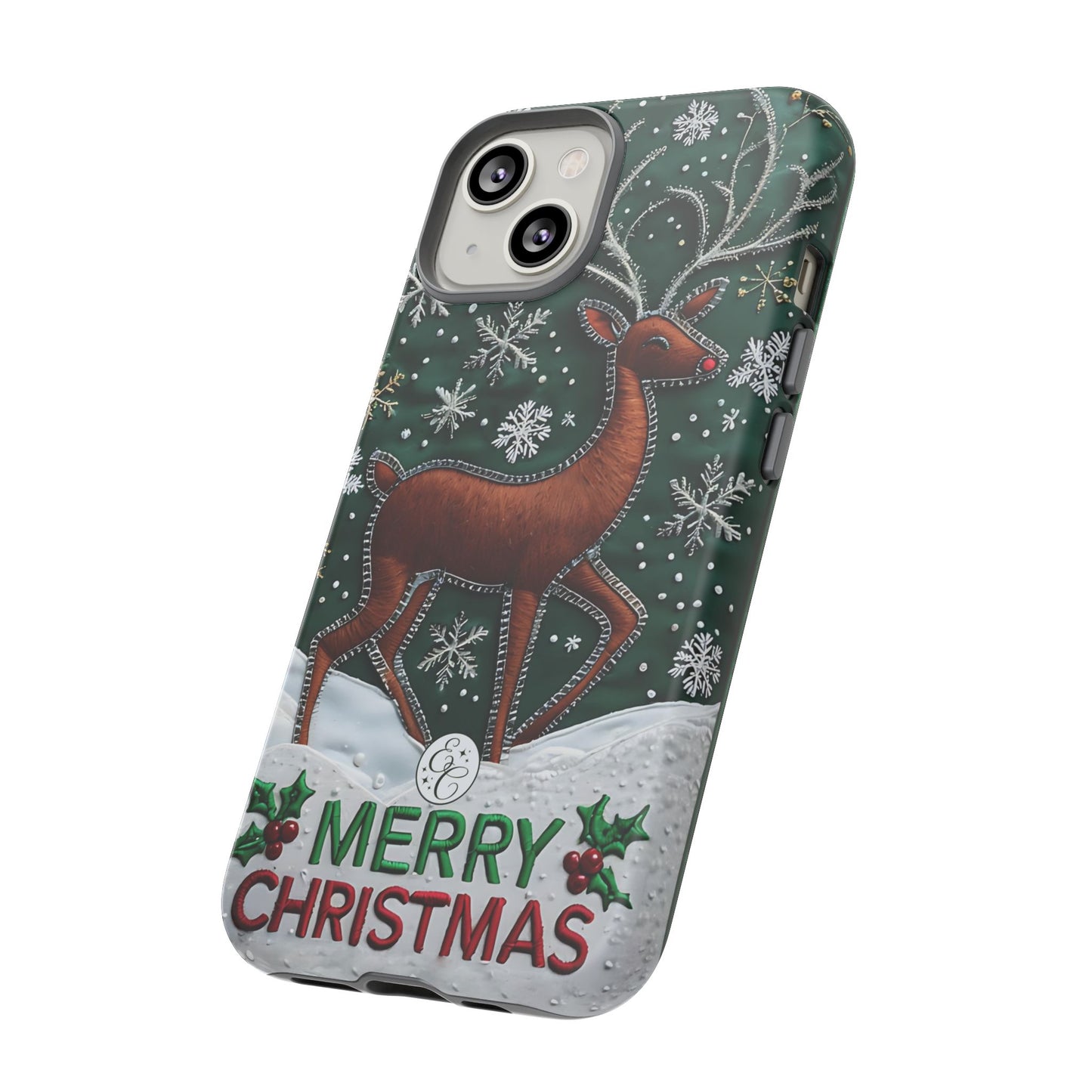 Merry Christmas Reindeer Tough Phone Case