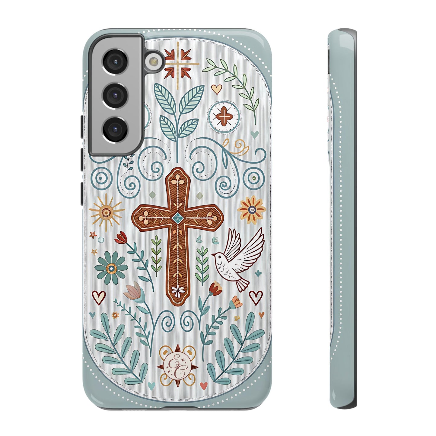 Christian Cross Floral Tough Phone Case