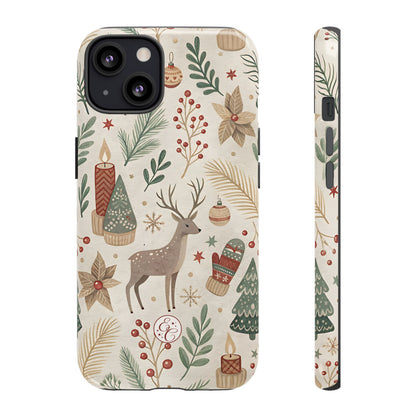 Rustic Christmas Reindeer Tough Phone Case