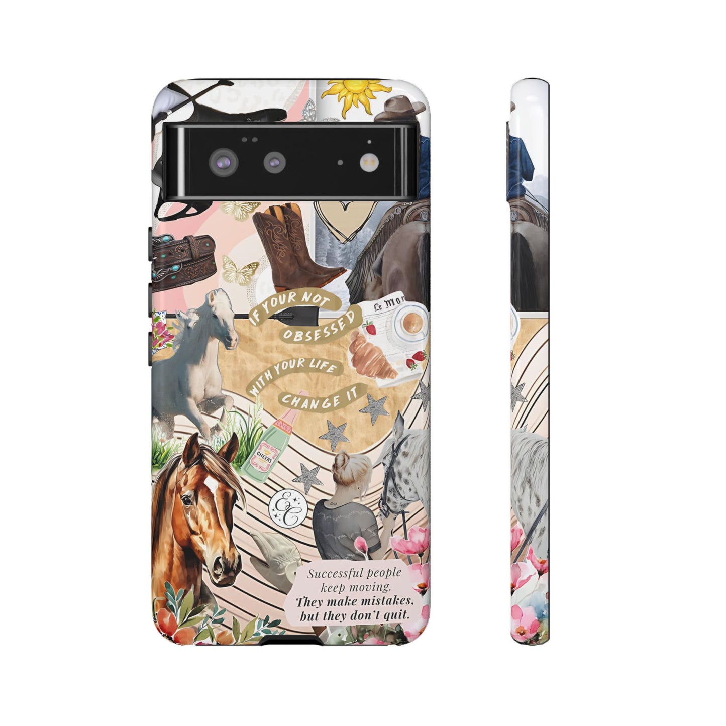 Equestrian Cowgirl Collage Tough Phone Case