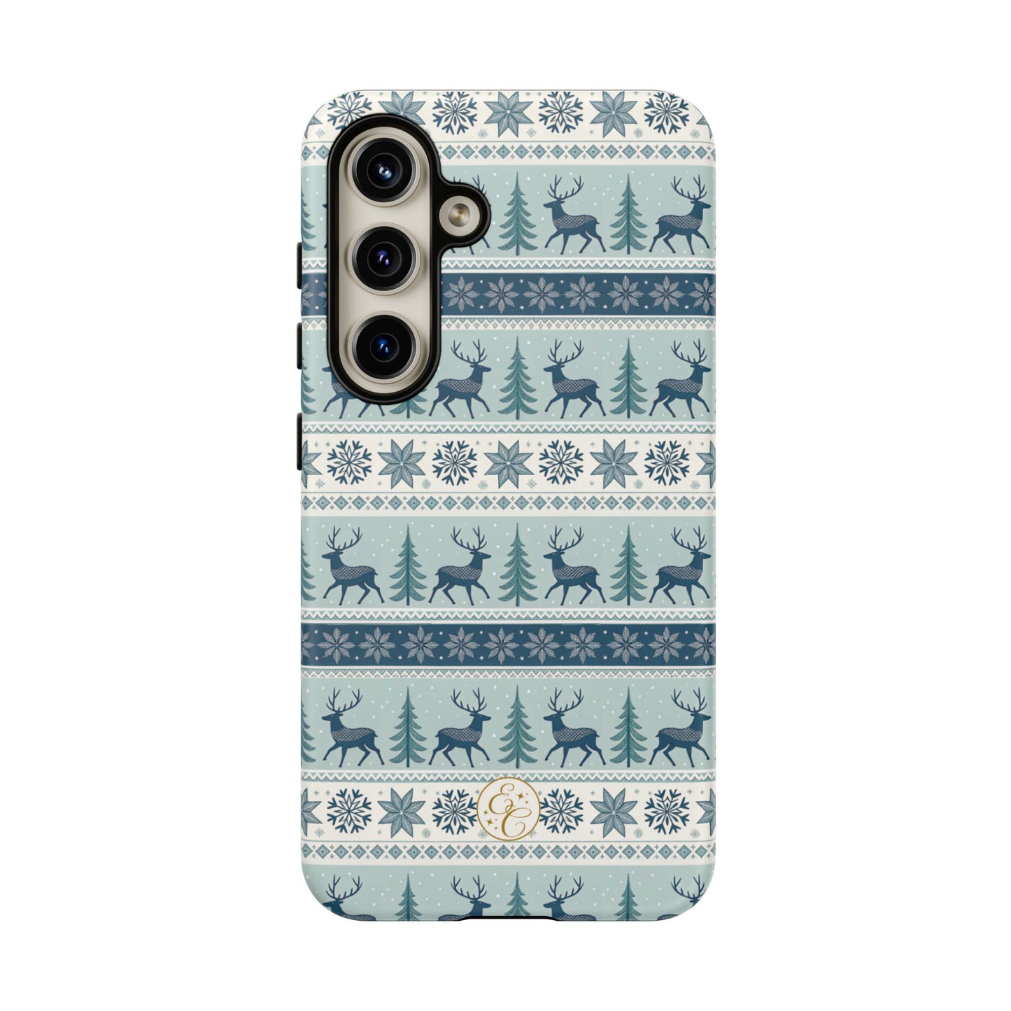 Blue Winter Reindeer Tough Phone Case