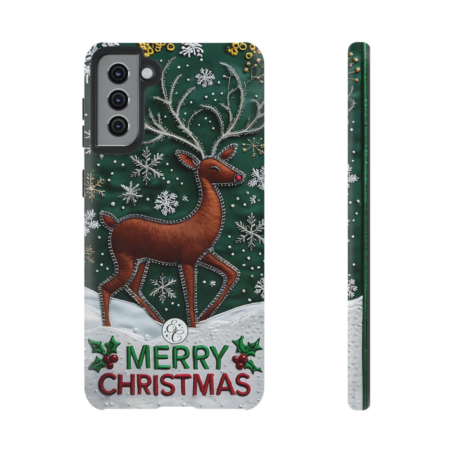 Merry Christmas Reindeer Tough Phone Case