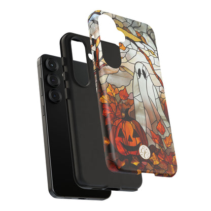Ghost & Pumpkin Stained Glass Halloween Phone Case