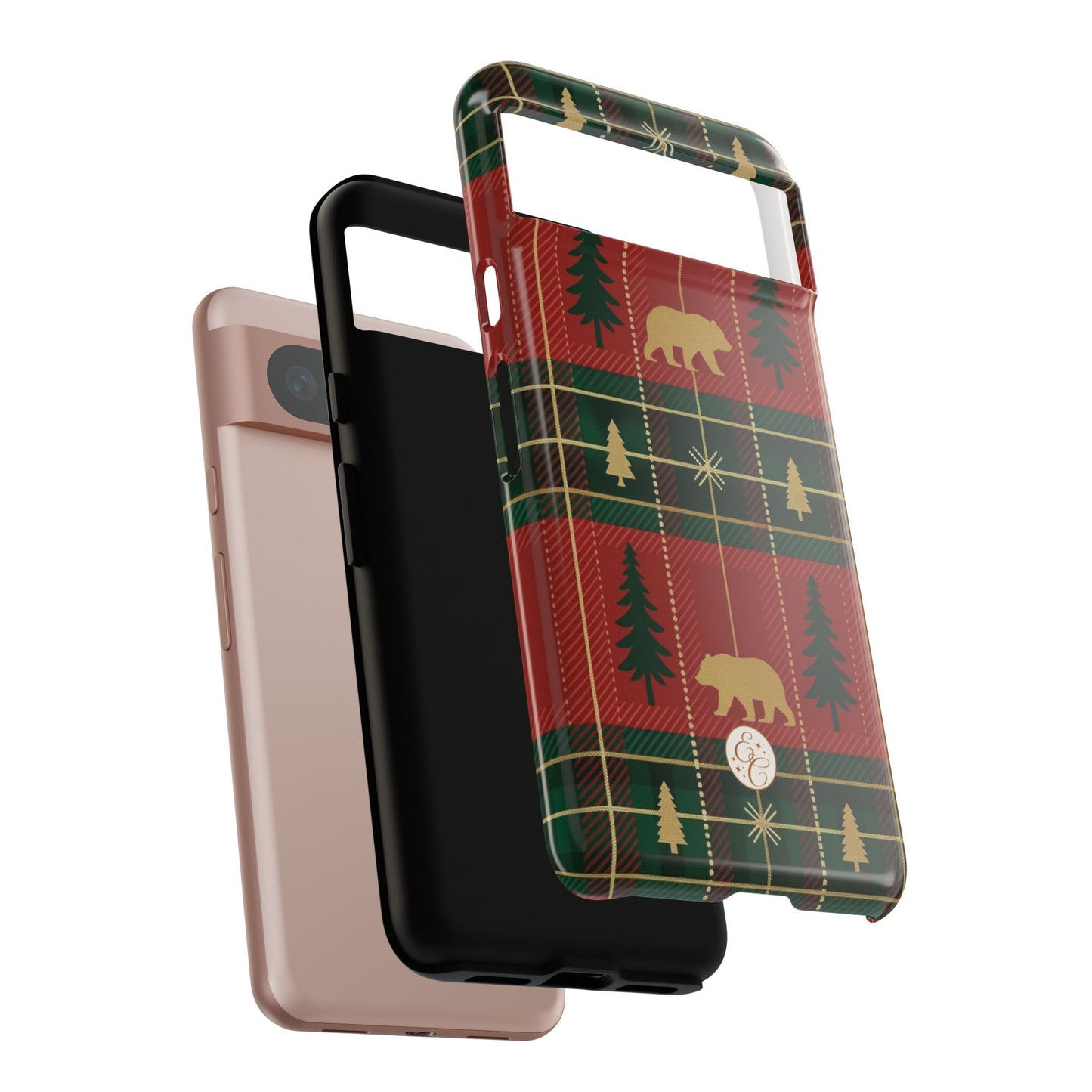 Christmas Bear Plaid Tough Phone Case