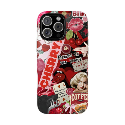 Cherry Theme Retro Collage Tough Phone Case