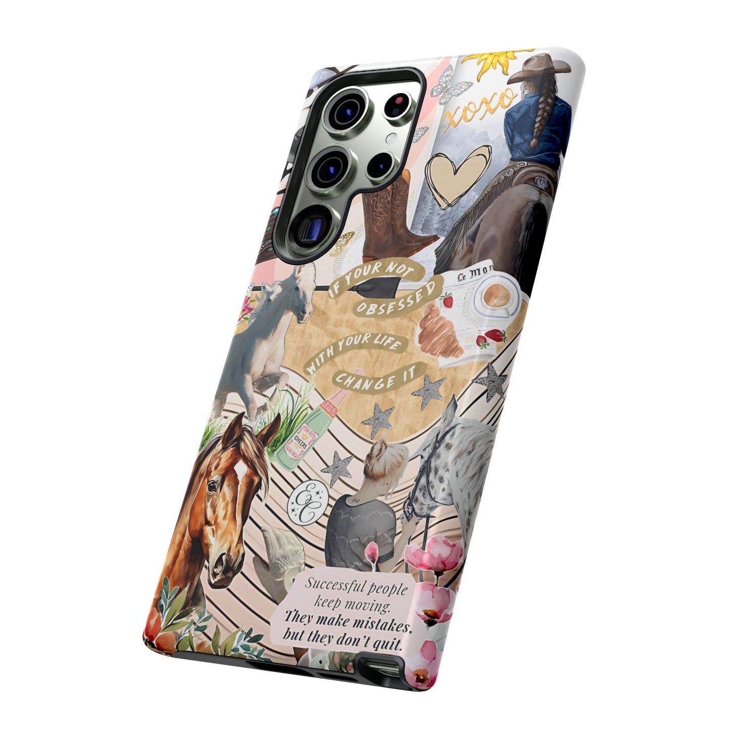 Equestrian Cowgirl Collage Tough Phone Case