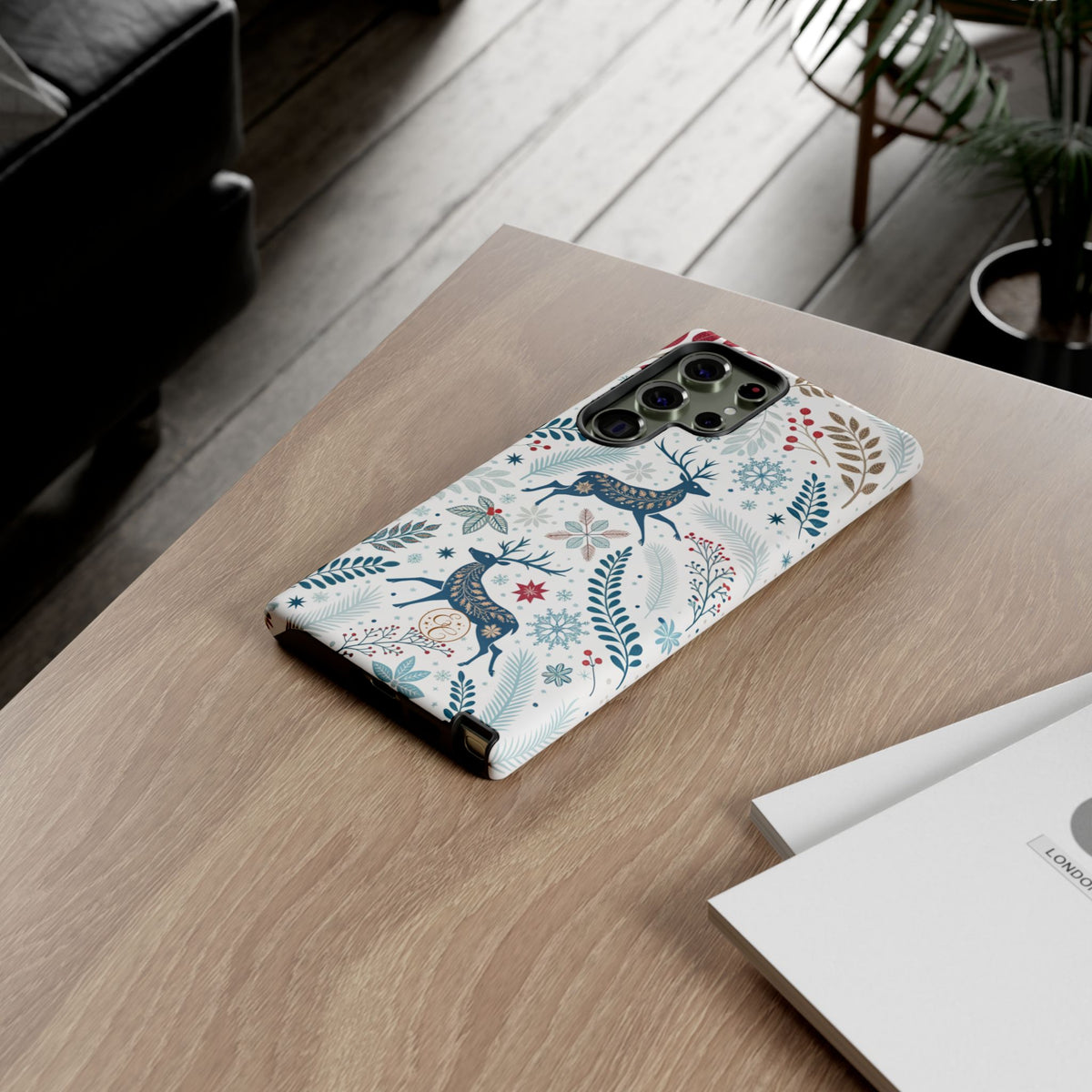 Blue Winter Deer Phone Case