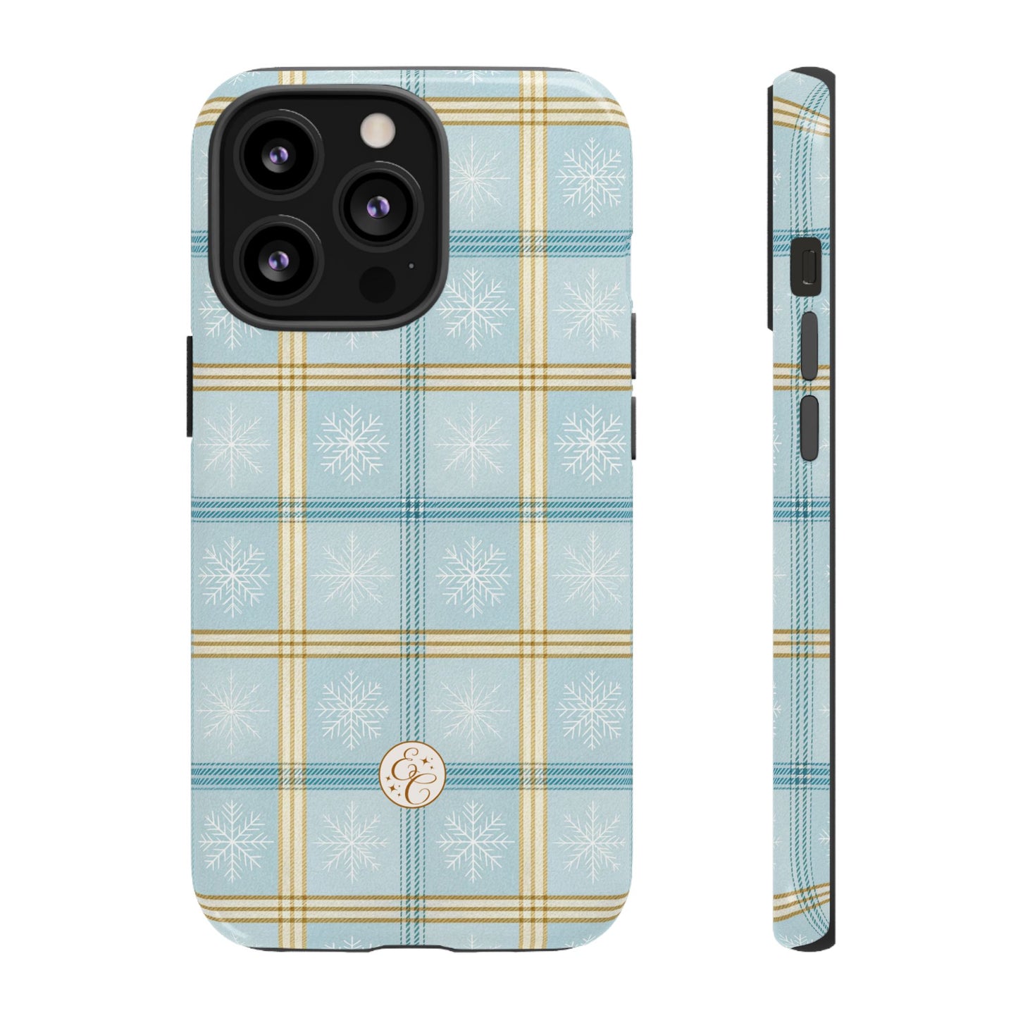 Blue Winter Plaid Tough Phone Case