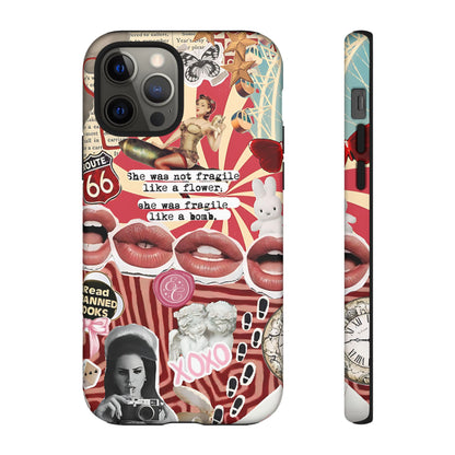 Feminine Aesthetic Retro Collage Tough Phone Case