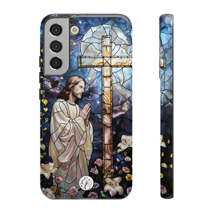Jesus Praying Stained Glass Tough Phone Case