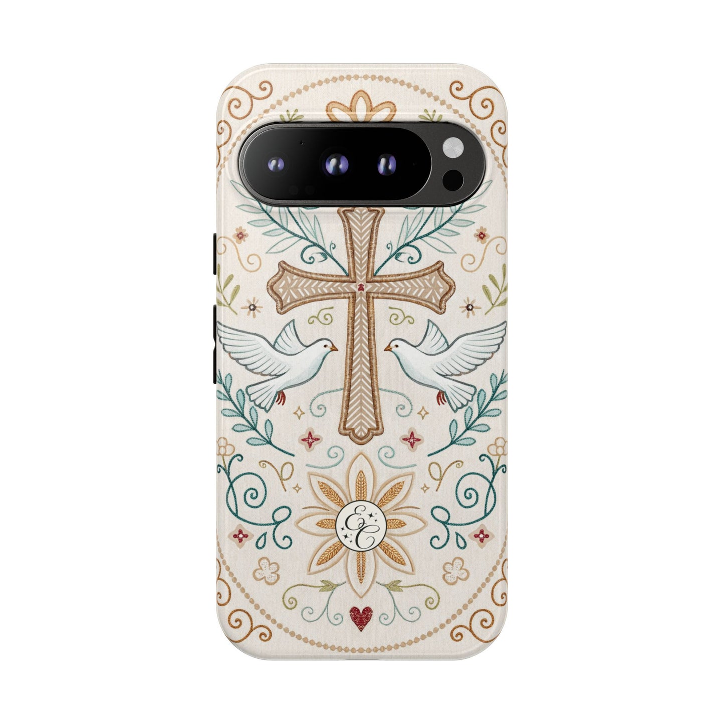 Christian Cross and Doves Tough Phone Case