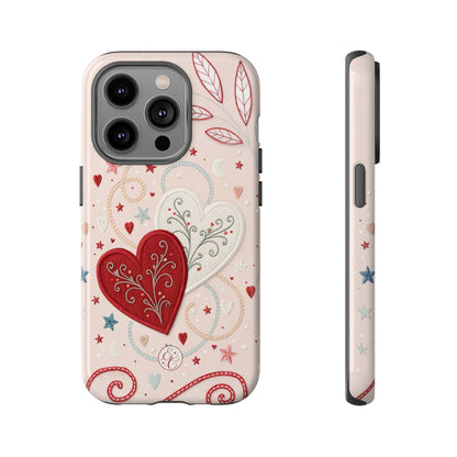 Interlinked Hearts Tough Phone Case