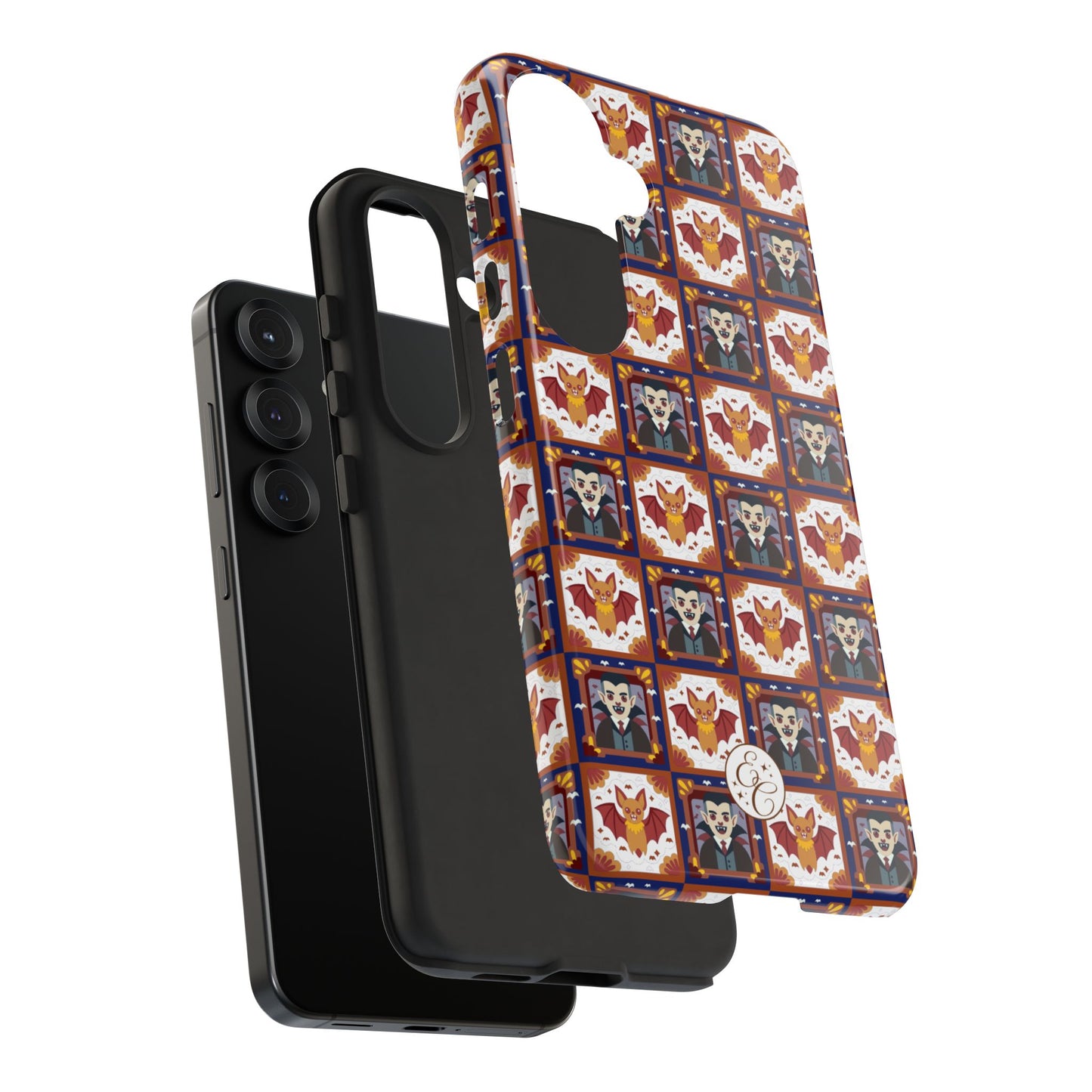 Dracula & Bat Pattern Tough Phone Case