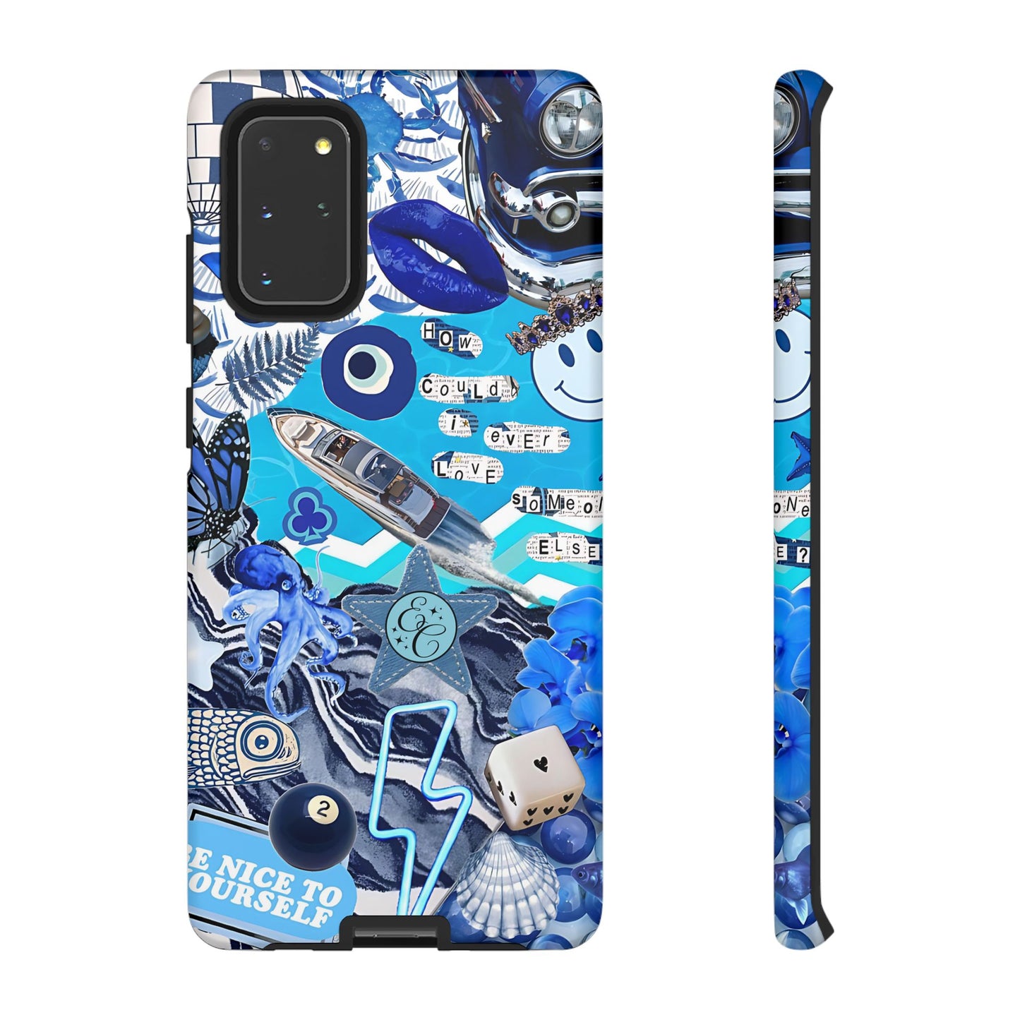 Eclectic Blue Collage Tough Phone Case