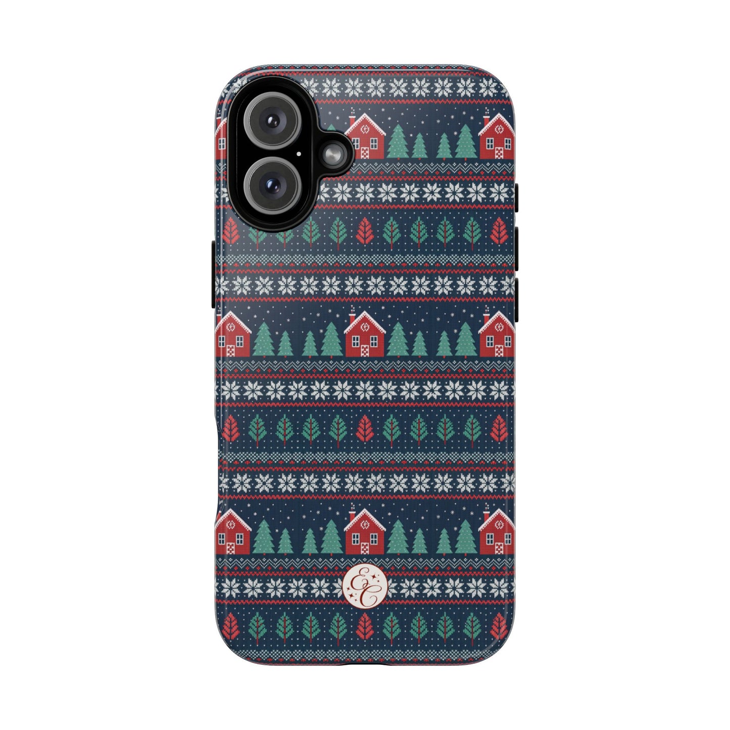 Winter Cottage Pattern Tough Phone Case
