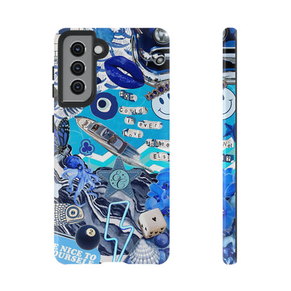 Eclectic Blue Collage Tough Phone Case